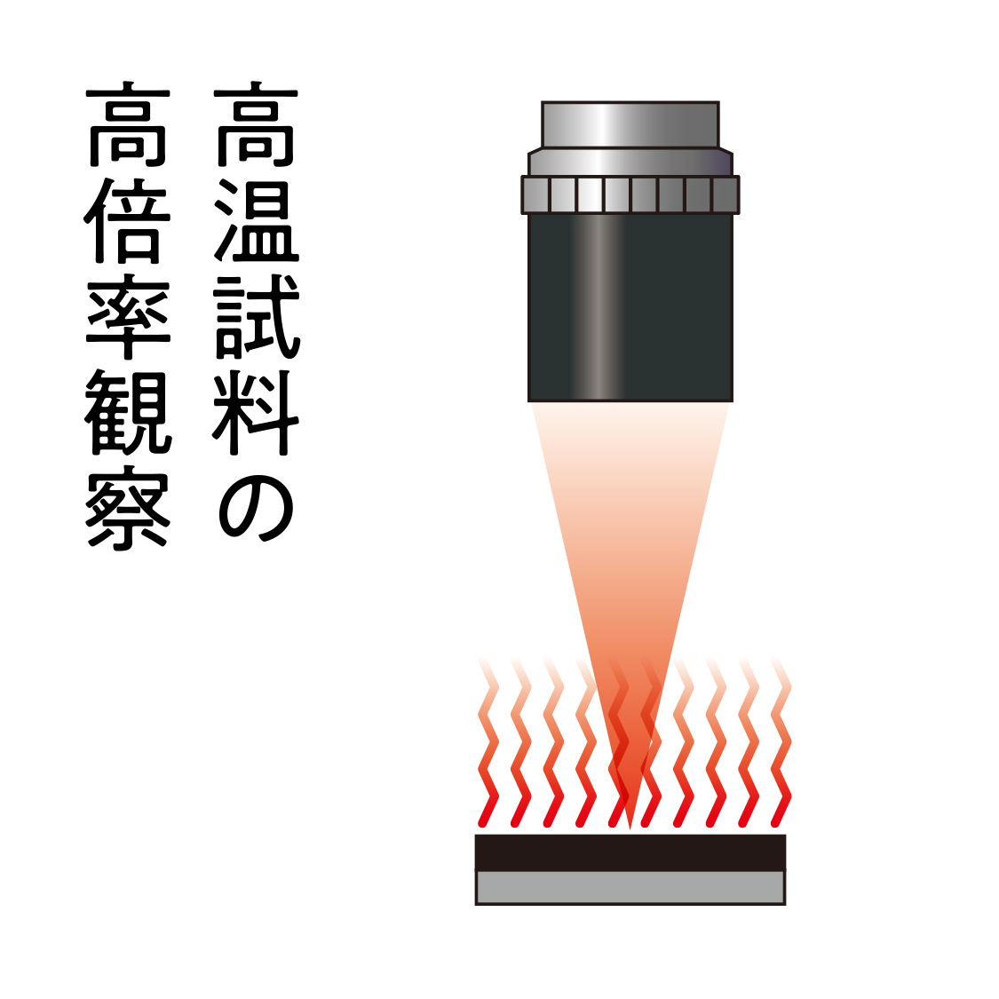 高温試料の高倍率観察